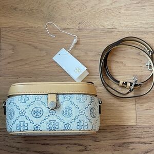 Tory Burch Cream and Blue Crossbody Bag - no strap